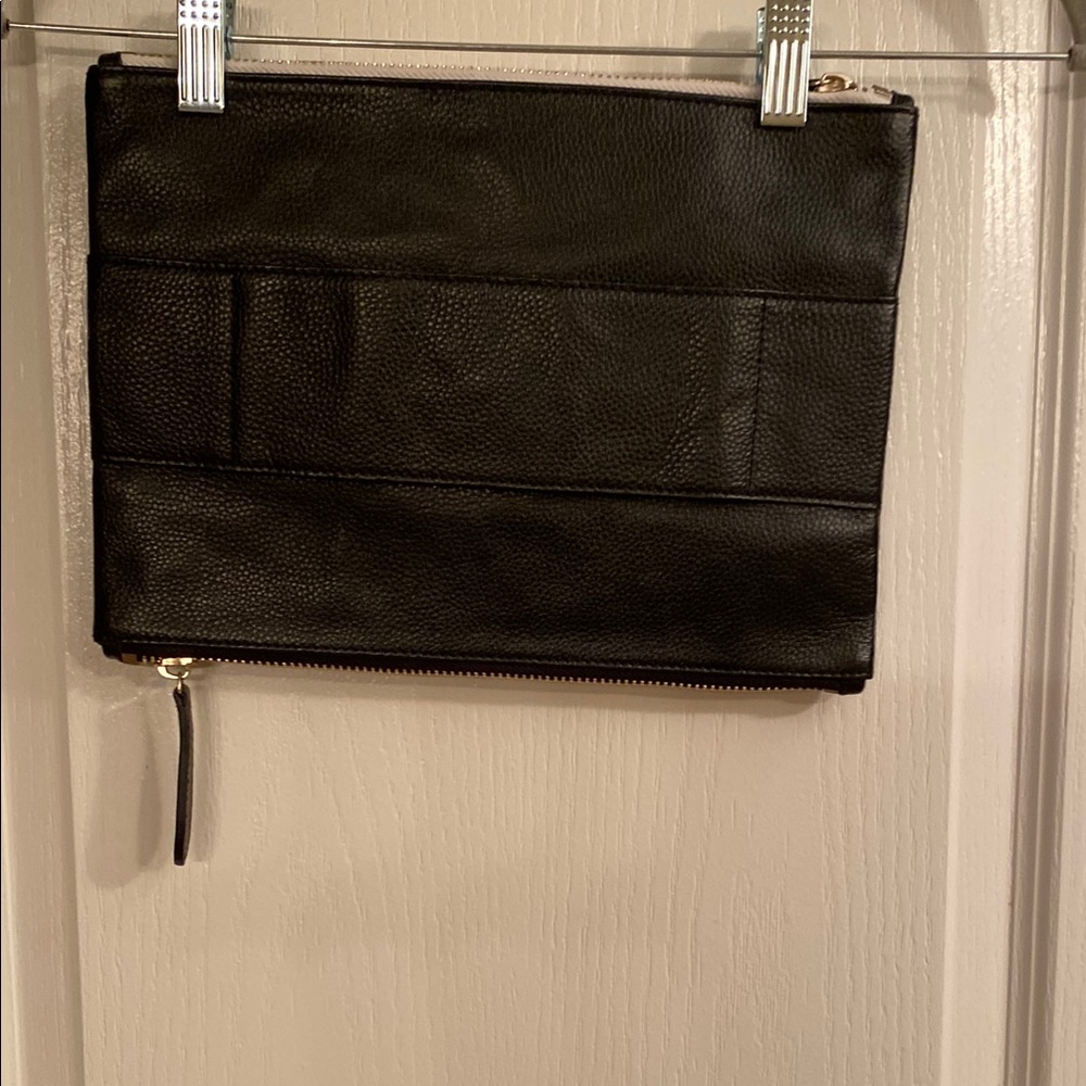 Jolie Black Clutch Minimalist Design with Zipper Closure